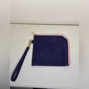 Navy Blue Pink Wristlet Wallet
